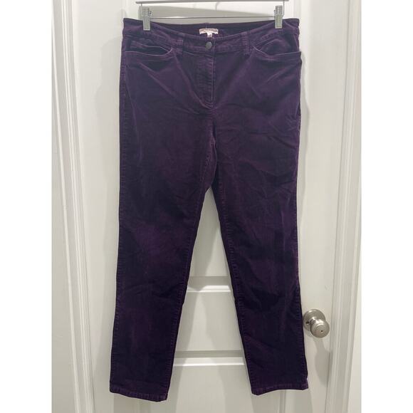 Eileen Fisher Petite Slim Plum Purple Corduroy Pants Sz 12P - Picture 1 of 7